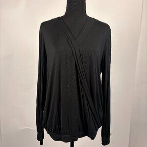 Soho Jeans by NY&Co | Long Sleeve Wrap Tee | L | Black